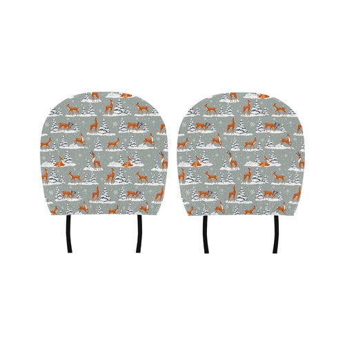 Beautiful deers Winter Christmas Car Headrest Cover