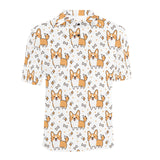 Cute corgi heart star bone pattern Men's All Over Print Polo Shirt