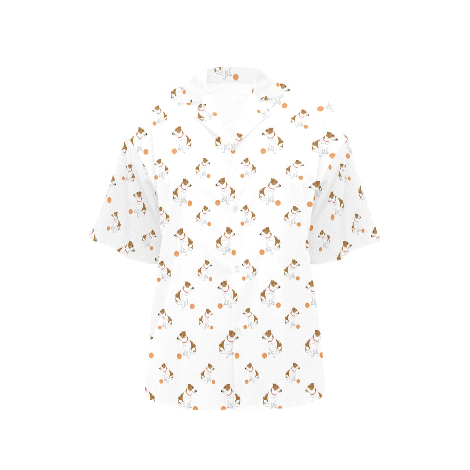 Jack Russel Pattern Print Design 05 Women's All Over Print Hawaiian Shirt