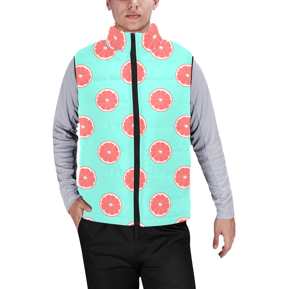 Grapefruit green background Men's Padded Vest