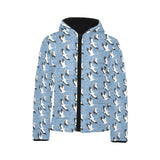 Seagull Pattern Print Design 04 Kids' Boys' Girls' Padded Hooded Jacket