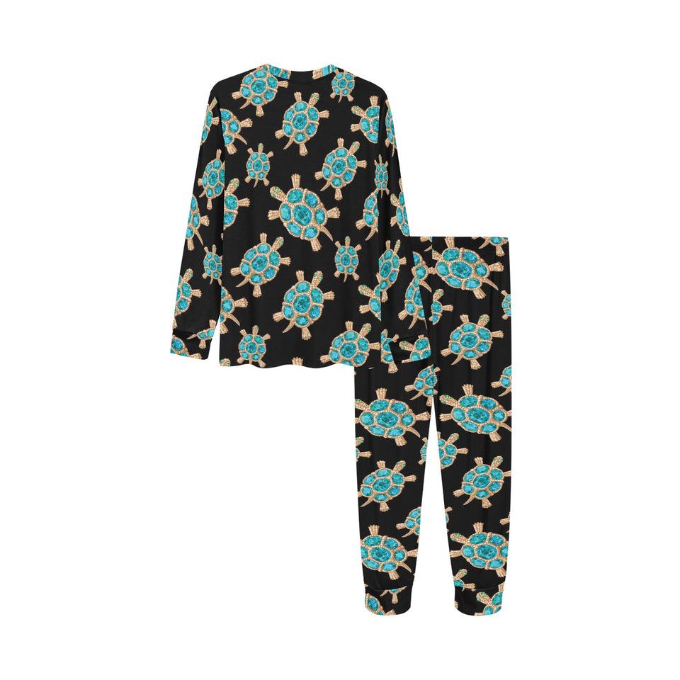 Sea turtle blue stone pattern Kids' Boys' Girls' All Over Print Pajama Set