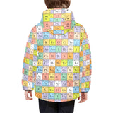 Chemistry Periodic Table Pattern Print Design 01 Kids' Boys' Girls' Padded Hooded Jacket