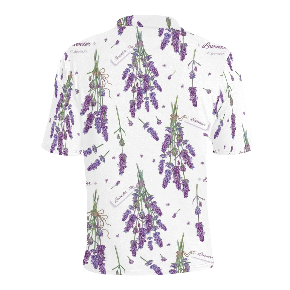 lavender flower design pattern Men's All Over Print Polo Shirt