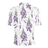 lavender flower design pattern Men's All Over Print Polo Shirt