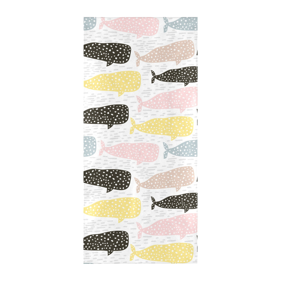 Whale dot pattern Beach Towel