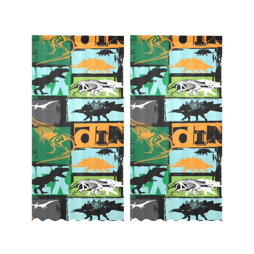 dinosaurs print pattern Gauze Curtain