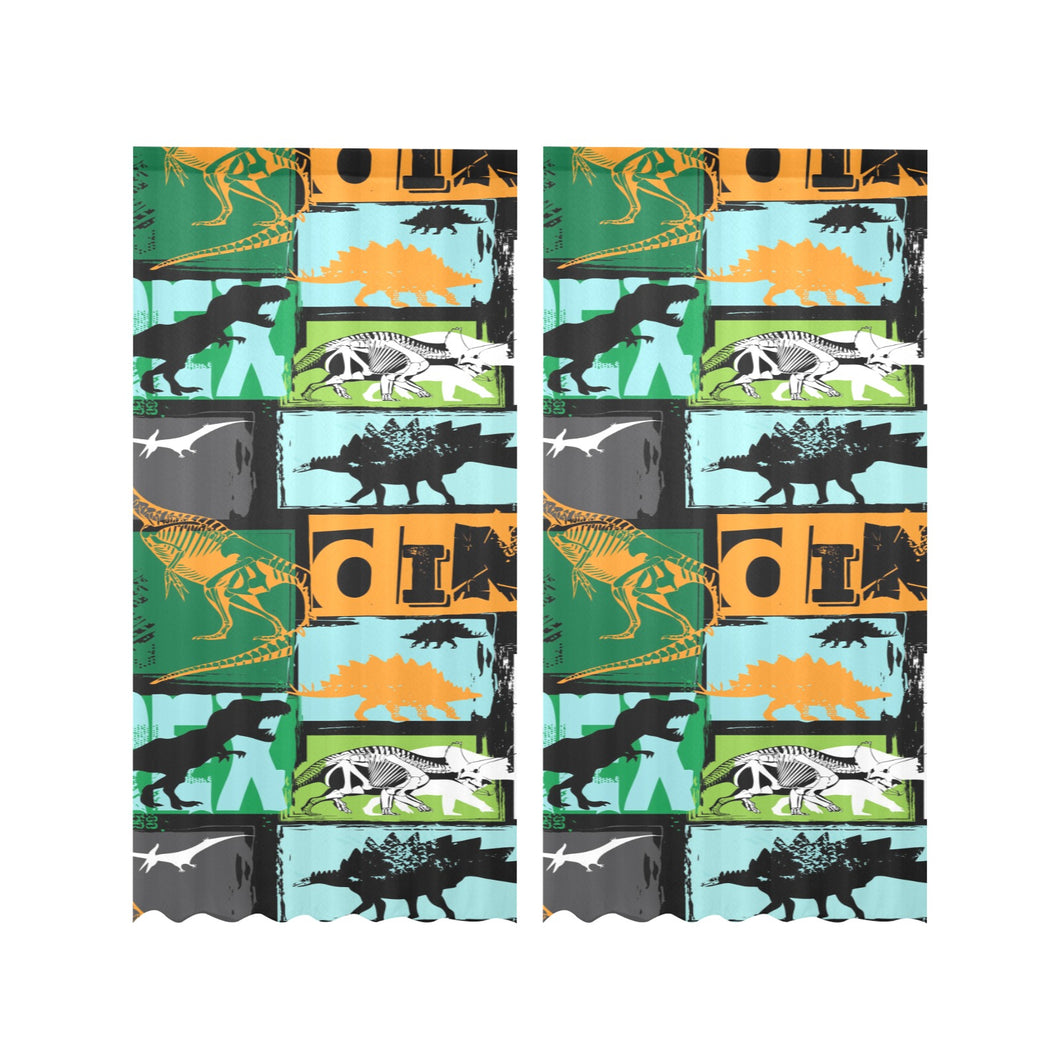 dinosaurs print pattern Gauze Curtain
