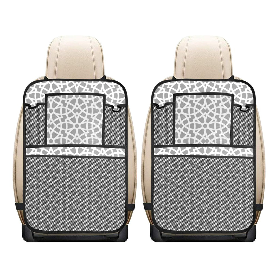 arabic gray pattern Car Seat Back Organizer
