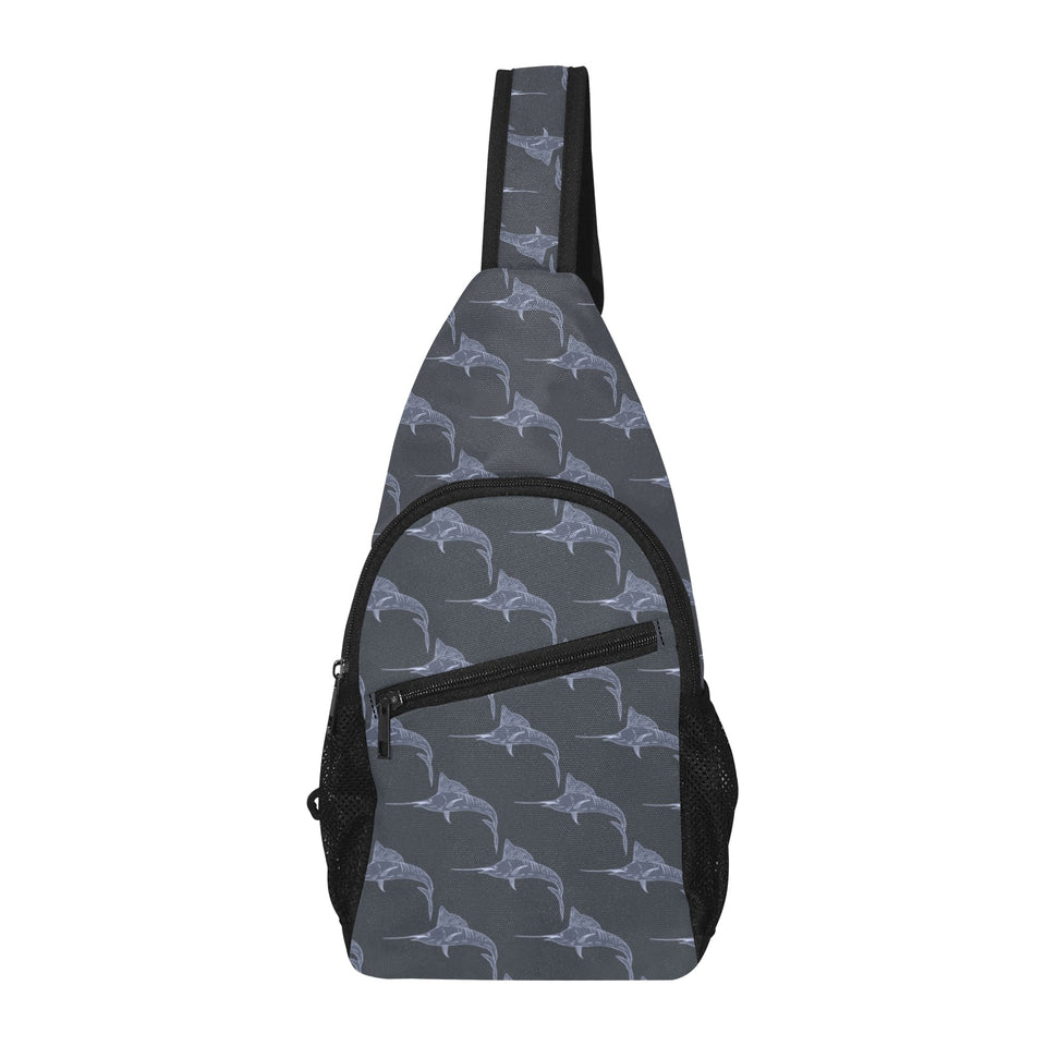Swordfish Pattern Print Design 03 All Over Print Chest Bag