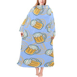 Beer pattern Blanket Robe with Sleeves