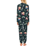 Cute sloths sleeping christmas ball santa hat patt Women's All Over Print Pajama Set