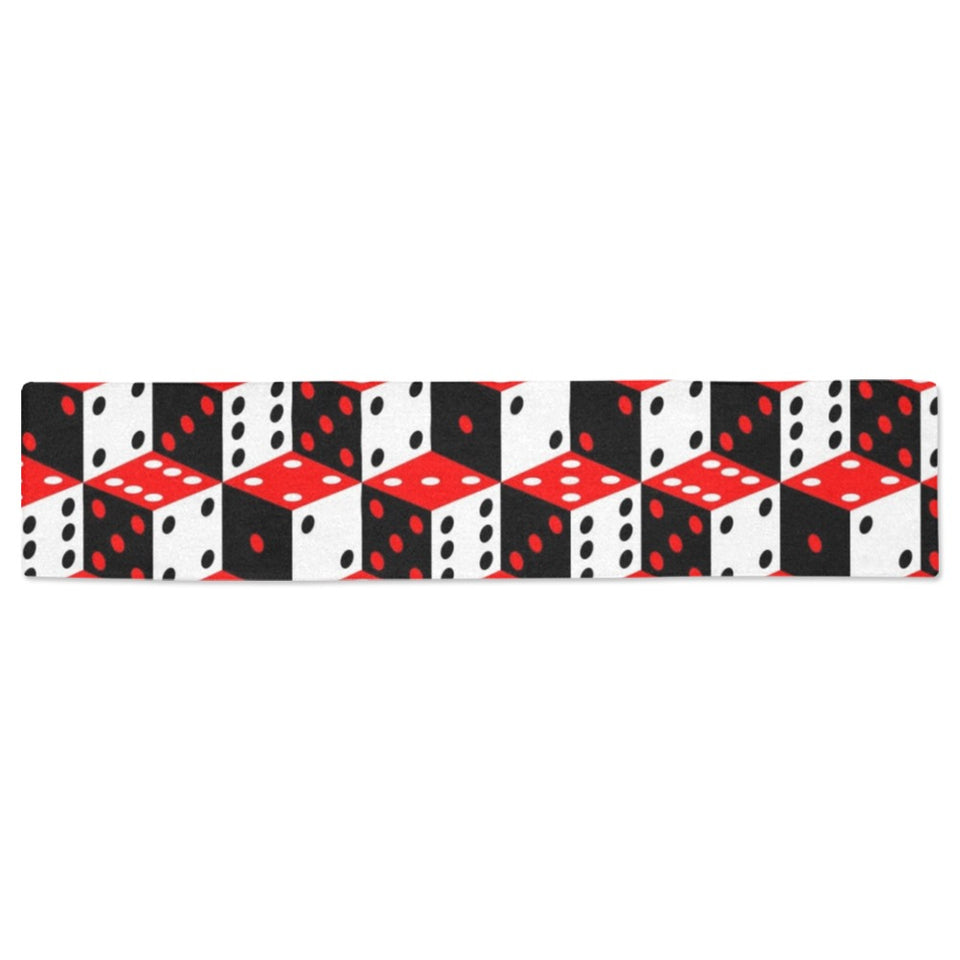 Dice Pattern Print Design 02 Table Runner