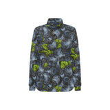 blueberry pattern Women's Long Sleeve Polo Shirt