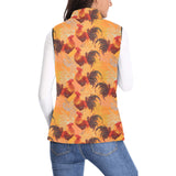 red rooster chicken cock pattern Women's Padded Vest