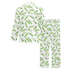 Green Peas Pattern Print Design 04 Men's Long Pajama Set