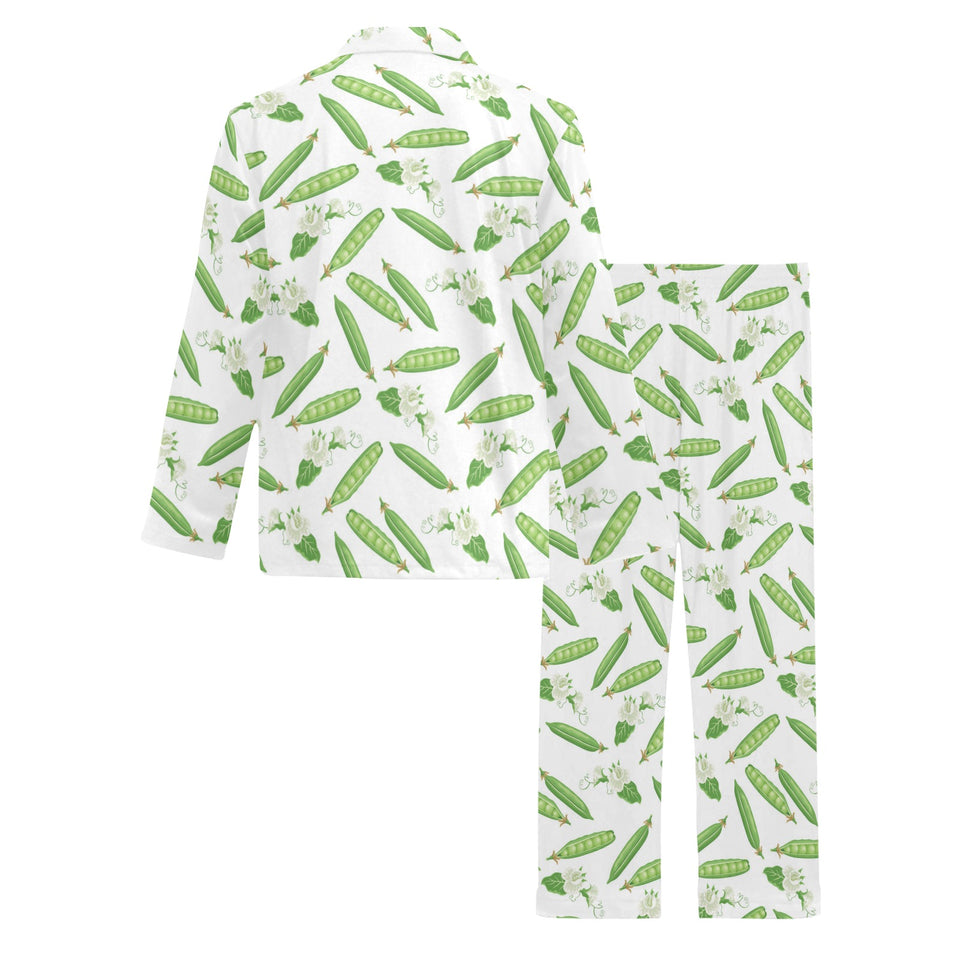 Green Peas Pattern Print Design 04 Men's Long Pajama Set