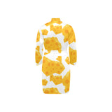 Cheese slice pattern Men's Long Sleeve Belted Night Robe