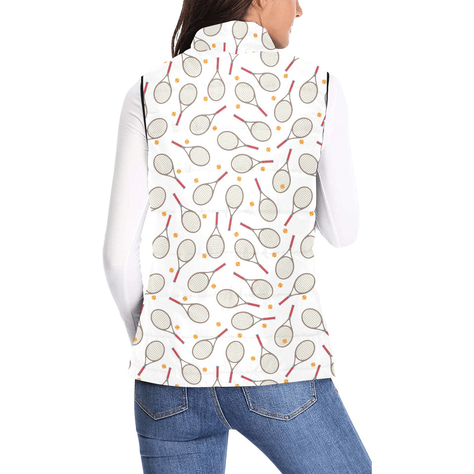 Tennis Pattern Print Design 04 Women's Padded Vest