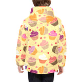 cake cupcake heart cherry pattern Kids' Boys' Girls' Padded Hooded Jacket