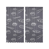 sushi pattern black background Gauze Curtain