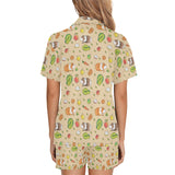 Guinea Pig Pattern Print Design 05 Women's V-Neck Short Pajama Set