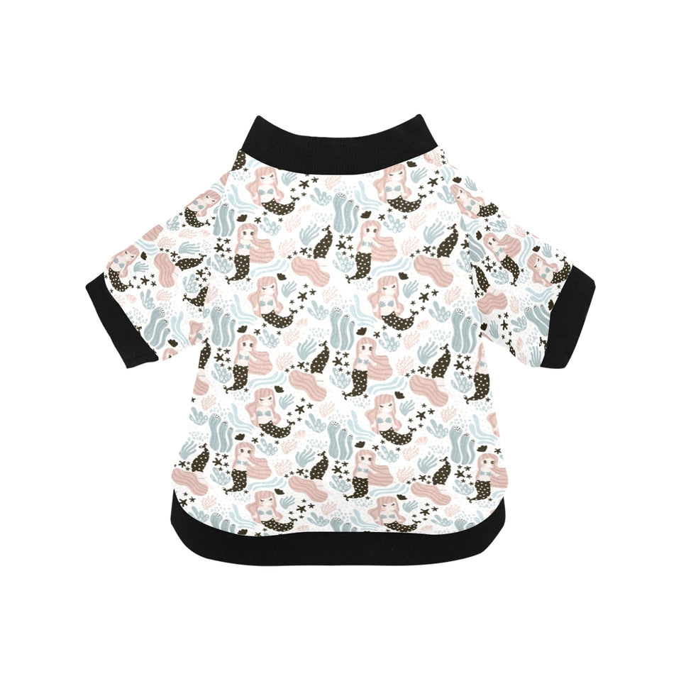 cute mermaid pattern All Over Print Pet Dog Round Neck Fuzzy Shirt