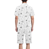 Spider web cobweb pattern Men's V-Neck Short Pajama Set