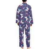 Colorful butterfly flower pattern.eps Men's Long Pajama Set