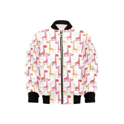 Giraffe Pattern Print Design 03 Kids' Boys' Girls' Bomber Jacket