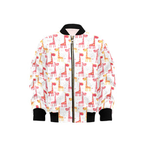 Giraffe Pattern Print Design 03 Kids' Boys' Girls' Bomber Jacket