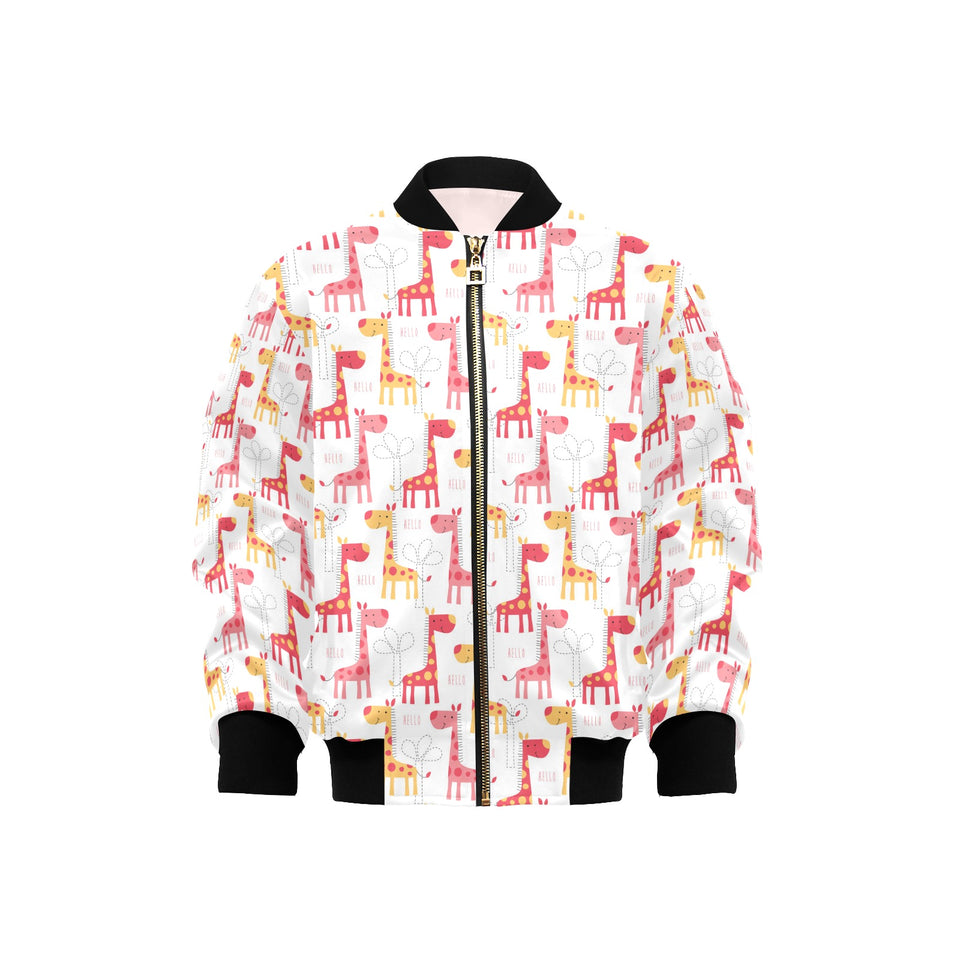 Giraffe Pattern Print Design 03 Kids' Boys' Girls' Bomber Jacket