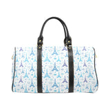 Blue Eiffel Tower Theme Pattern Print Design 01 Travel Bag