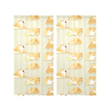 Cute fat shiba inu dog pattern Gauze Curtain