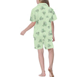broccoli sketch pattern Kids' Boys' Girls' V-Neck Short Pajama Set