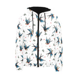 Swallow Pattern Print Design 04 Men's Padded Hooded Jacket