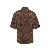 coffee bean pattern Women's All Over Print Hawaiian Shirt