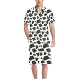 Cow skin pattern Men's V-Neck Short Pajama Set
