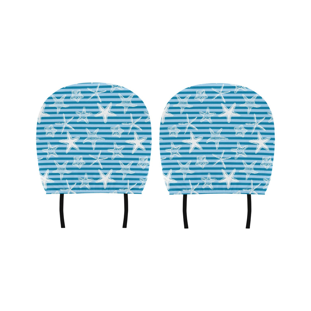 Starfish blue blackground Car Headrest Cover