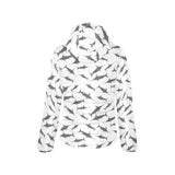 Swordfish Pattern Print Design 04 Women's Padded Hooded Jacket
