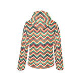zigzag chevron colorful pattern Women's Padded Hooded Jacket