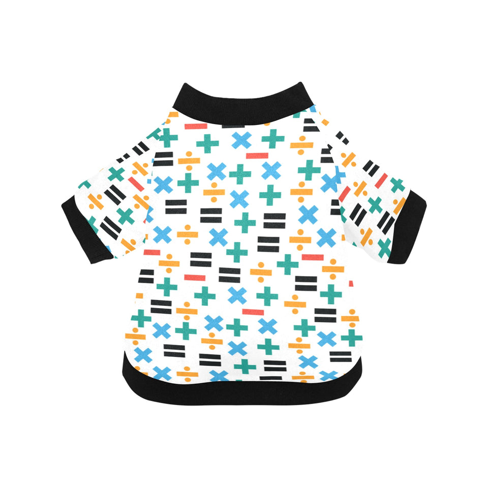 Math Pattern Print Design 05 All Over Print Pet Dog Round Neck Fuzzy Shirt