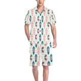 Surfboard Pattern Print Design 02 Men's V-Neck Short Pajama Set