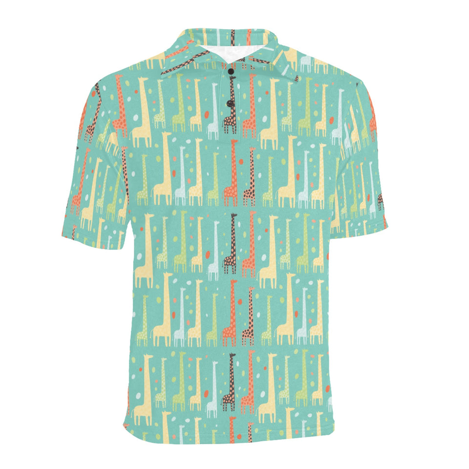 Giraffe Pattern Print Design 01 Men's All Over Print Polo Shirt
