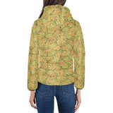 Corn Pattern Print Design 01 Women's Padded Hooded Jacket