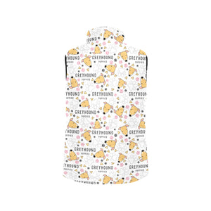 Greyhound Pattern Print Design 03 Women's Padded Vest