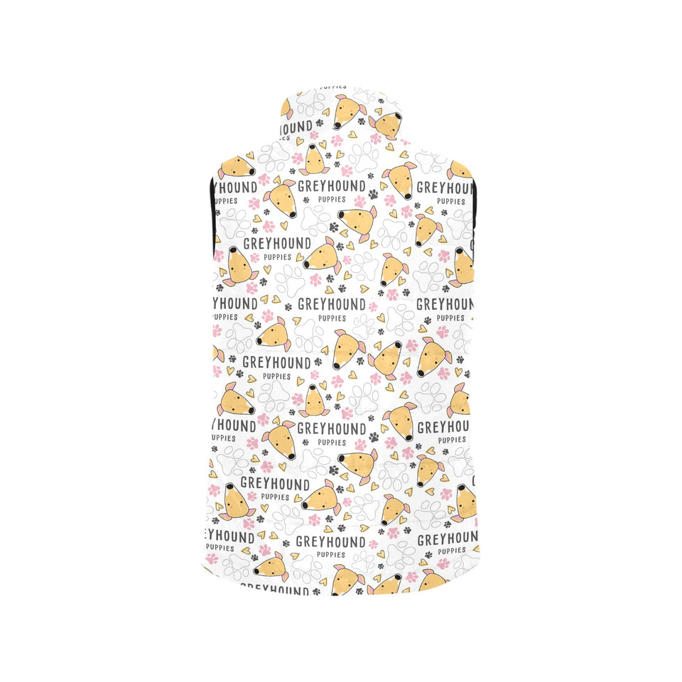 Greyhound Pattern Print Design 03 Women's Padded Vest
