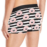 Donuts pink icing striped pattern Men's All Over Print Boxer Briefs Men's Underwear
