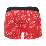 sushi pattern red background Men's All Over Print Boxer Briefs Men's Underwear