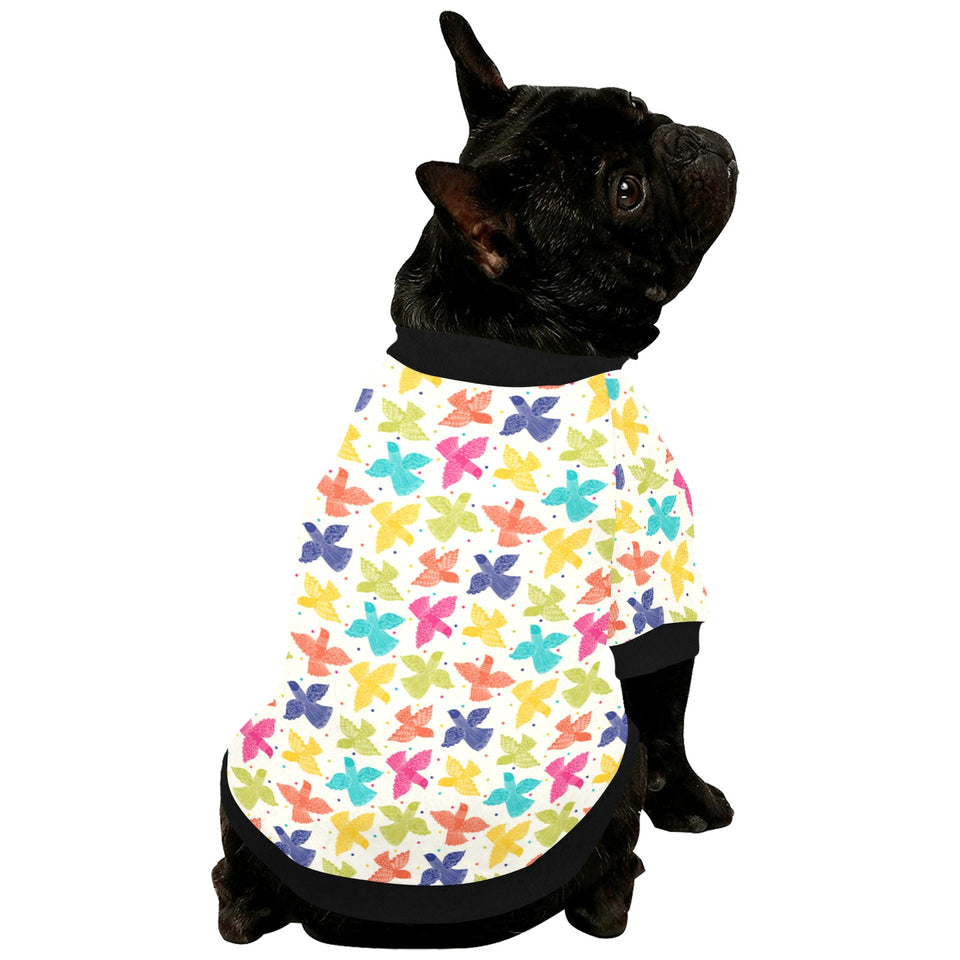 Pigeon Pattern Print Design 01 All Over Print Pet Dog Round Neck Fuzzy Shirt